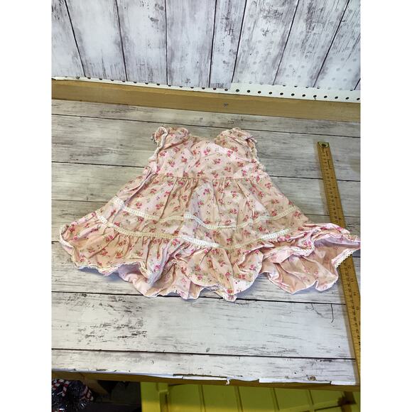 WonderKids Girls Pink Floral Ruffle Dress for 12 Months - Picture 3 of 3